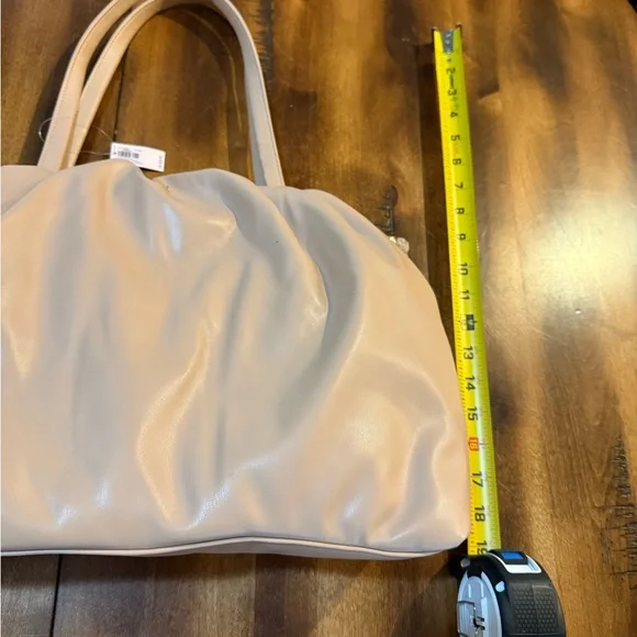 Victorias Secret Bag Bare Beige Cinch Close Tote Carry All Purse - Picture 9 of 9